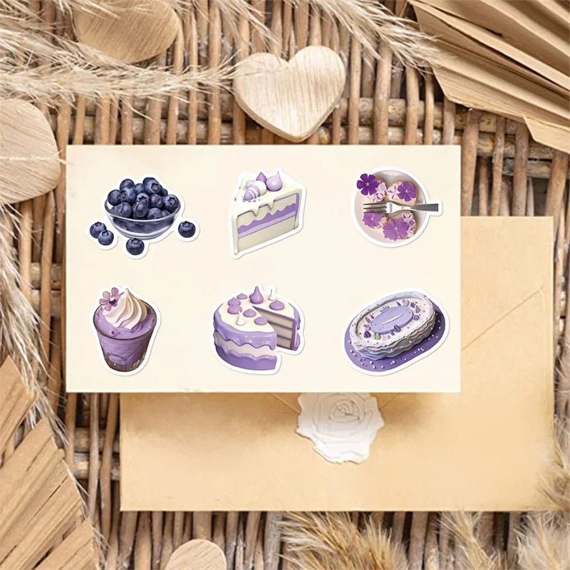 10/30/56PCS Cartoon Purple PVC Sticker Aesthetic Korean Decoration Scrapbooking Stationery School Supplies