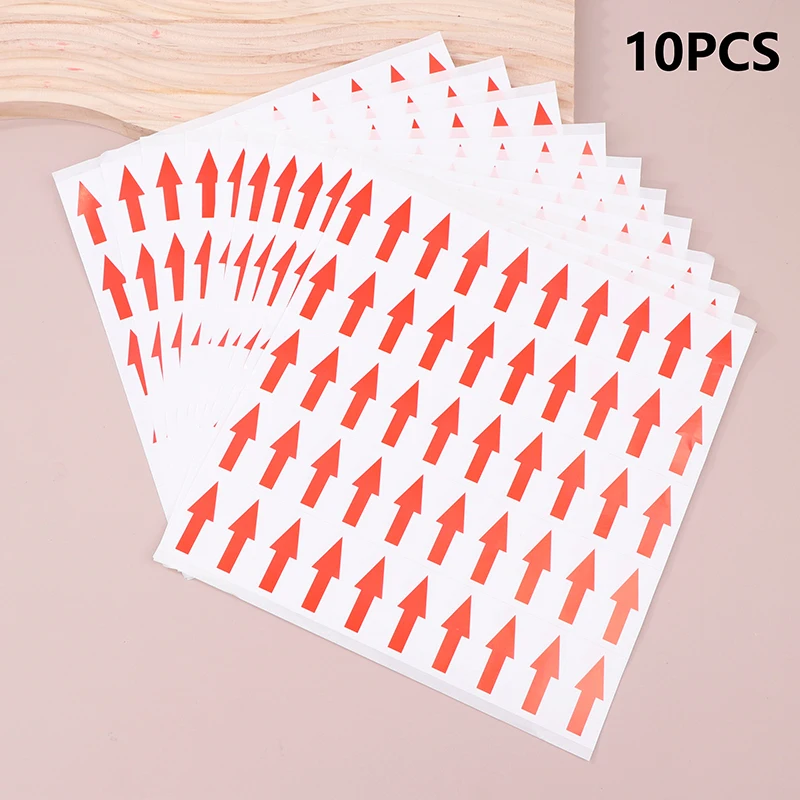 10 PCS Red Arrow Stickers Self Adhesive Custom Labels Round Square Unhealthy Product Indication Rework Sign