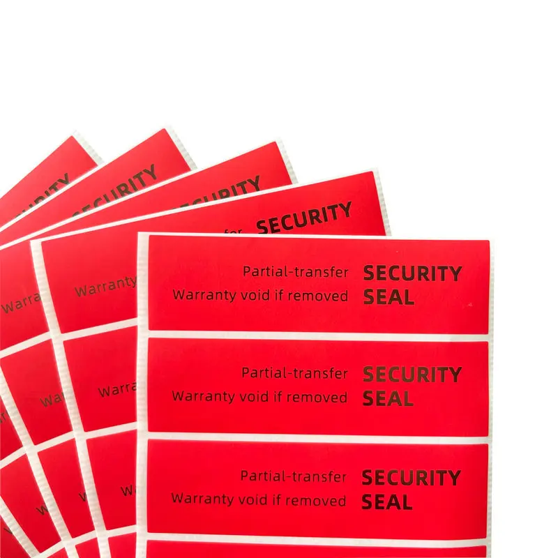 100pcs red high safety Guarantee protection sticker (90X25MM) Security seal tamper-proof guarantee invalid serial number sticker