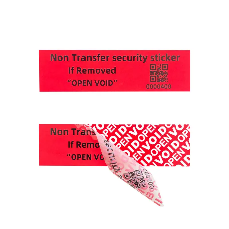 100pcs red high safety Guarantee protection sticker (90X25MM) Security seal tamper-proof guarantee invalid serial number sticker