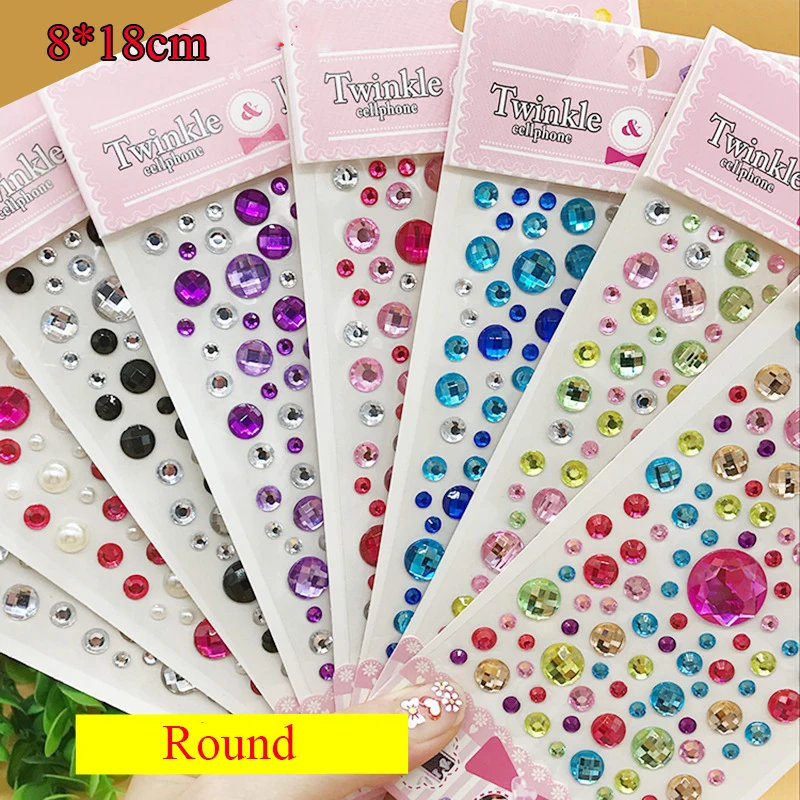 Face Rhinestone Sticker Craft Gems Decoration Eyebrow Jewels Scrapbooking Sticker 3D Diamond Self Adhesive Party Body Makeup
