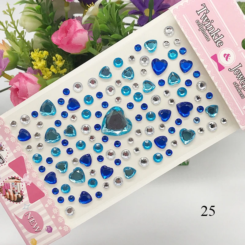 Face Rhinestone Sticker Craft Gems Decoration Eyebrow Jewels Scrapbooking Sticker 3D Diamond Self Adhesive Party Body Makeup