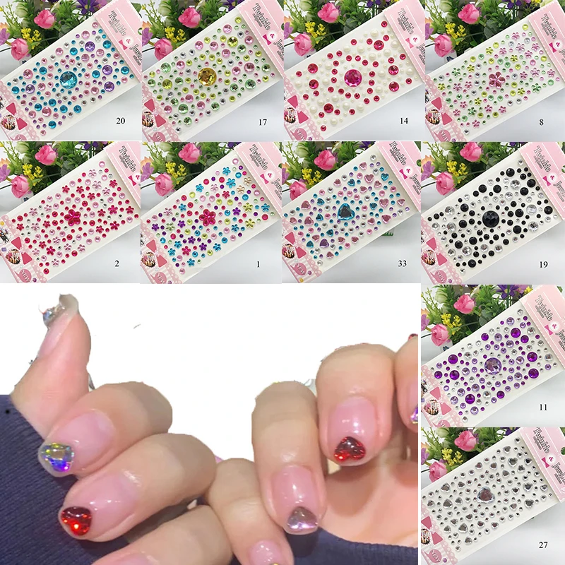 Face Rhinestone Sticker Craft Gems Decoration Eyebrow Jewels Scrapbooking Sticker 3D Diamond Self Adhesive Party Body Makeup