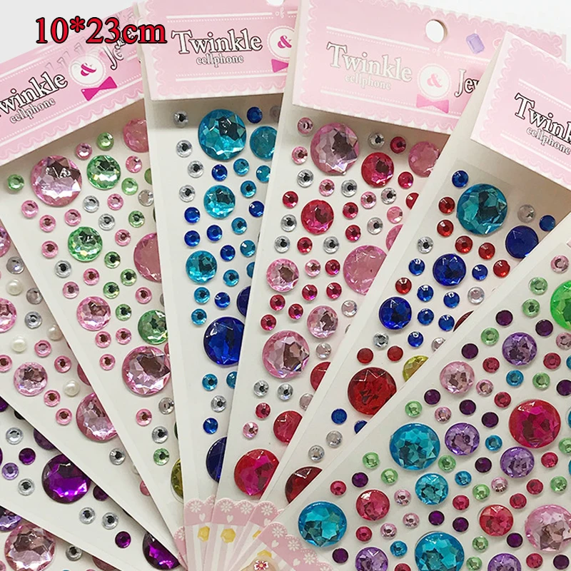 Face Rhinestone Sticker Craft Gems Decoration Eyebrow Jewels Scrapbooking Sticker 3D Diamond Self Adhesive Party Body Makeup