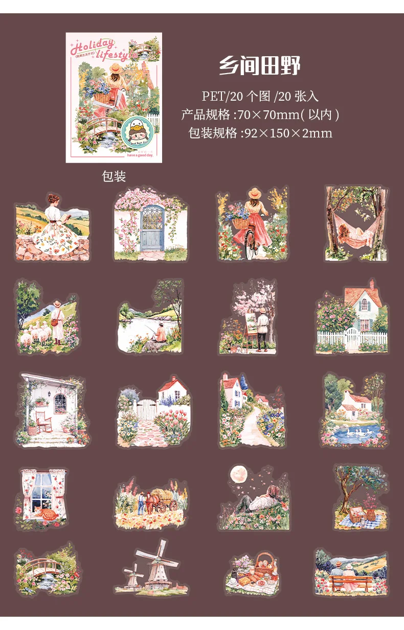 20pcs/lot Kawaii Scrapbook Stickers Holiday lifestyle Scrapbooking Supplies diary Planner Decorative Craft Stationery Sticker