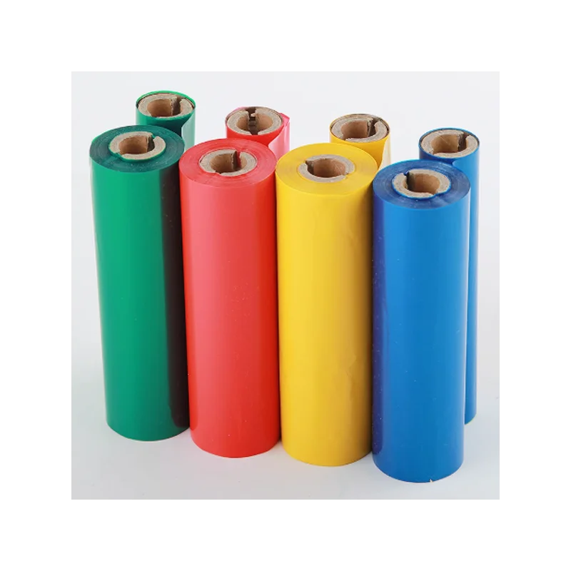 2 Rolls Small Roll Color Wax Resin Ribbon 110mm Width for Thermal Transfer Printer Sticker Matte Silver PET PP Gold Label