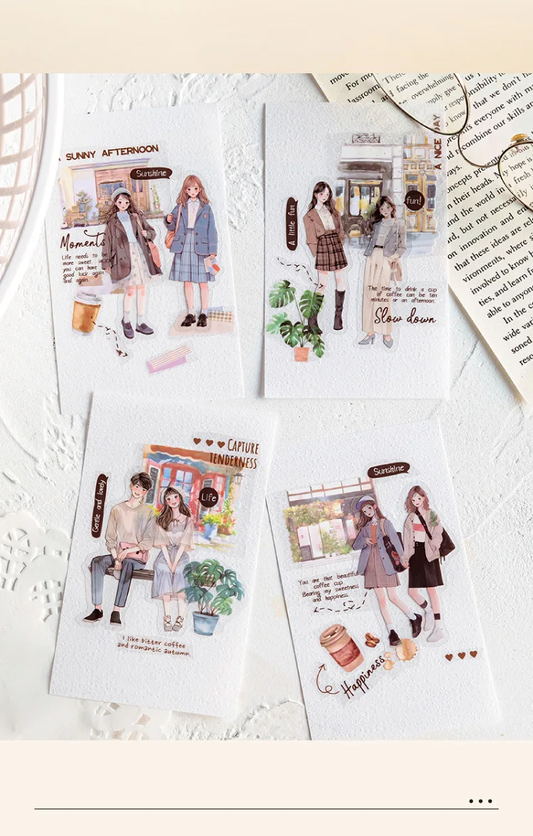 30pcs/1lot Kawaii Scrapbook Stickers bits of news from life Junk Journal Gold Planner Stationery Sticker Planner Decorative