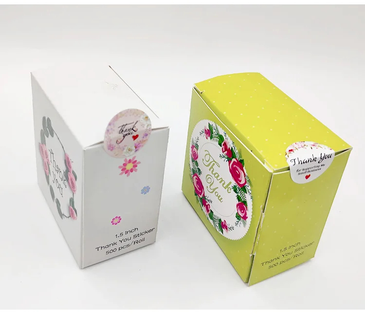 500pcs Labels Roll Flower Thank You Stickers Scrapbooking For Gift Decoration Stationery Sticker Seal Label Handmade Sticker