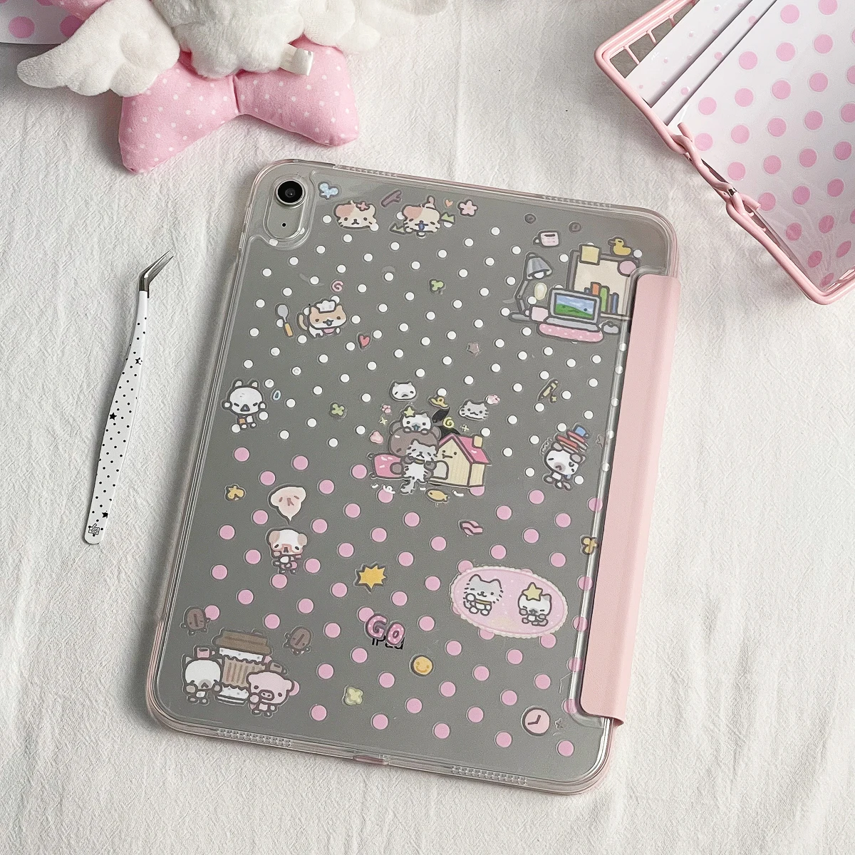 WAKAWAKA Polka Dot Transfer Sticker 4 Colors 5 Sheets Different Sizes for Scrapbook Journal Phone Laptop Decoration Aesthetic Cu