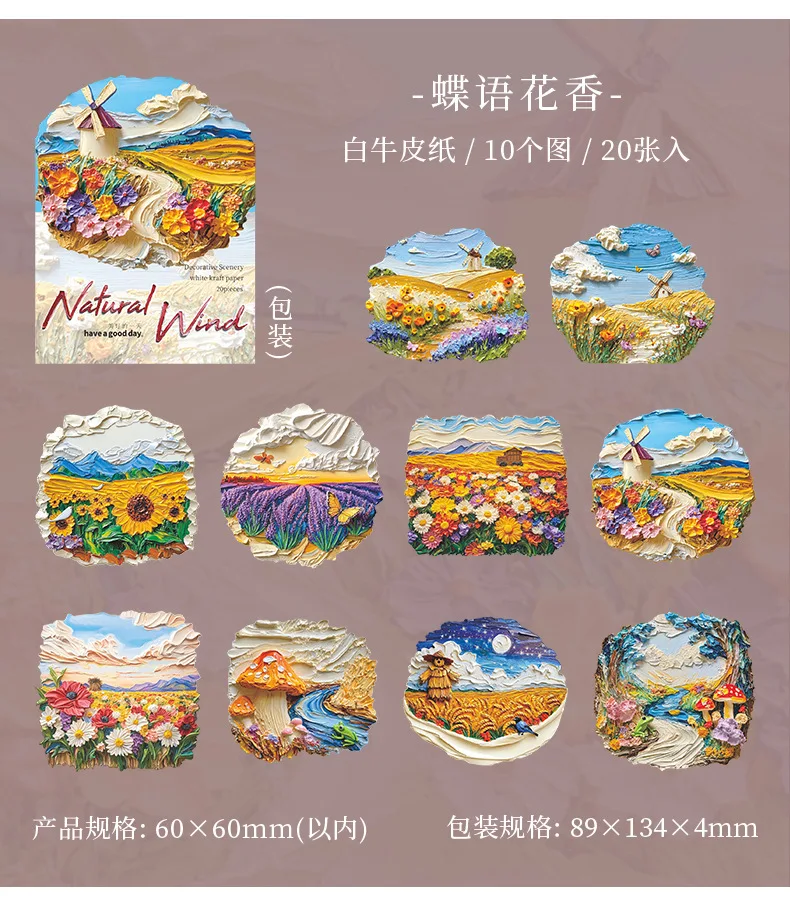 20pcs/lot Kawaii Stationery Stickers Listen to the natural wind Scrapbooking Album Junk Journal Happy Planner Stickers