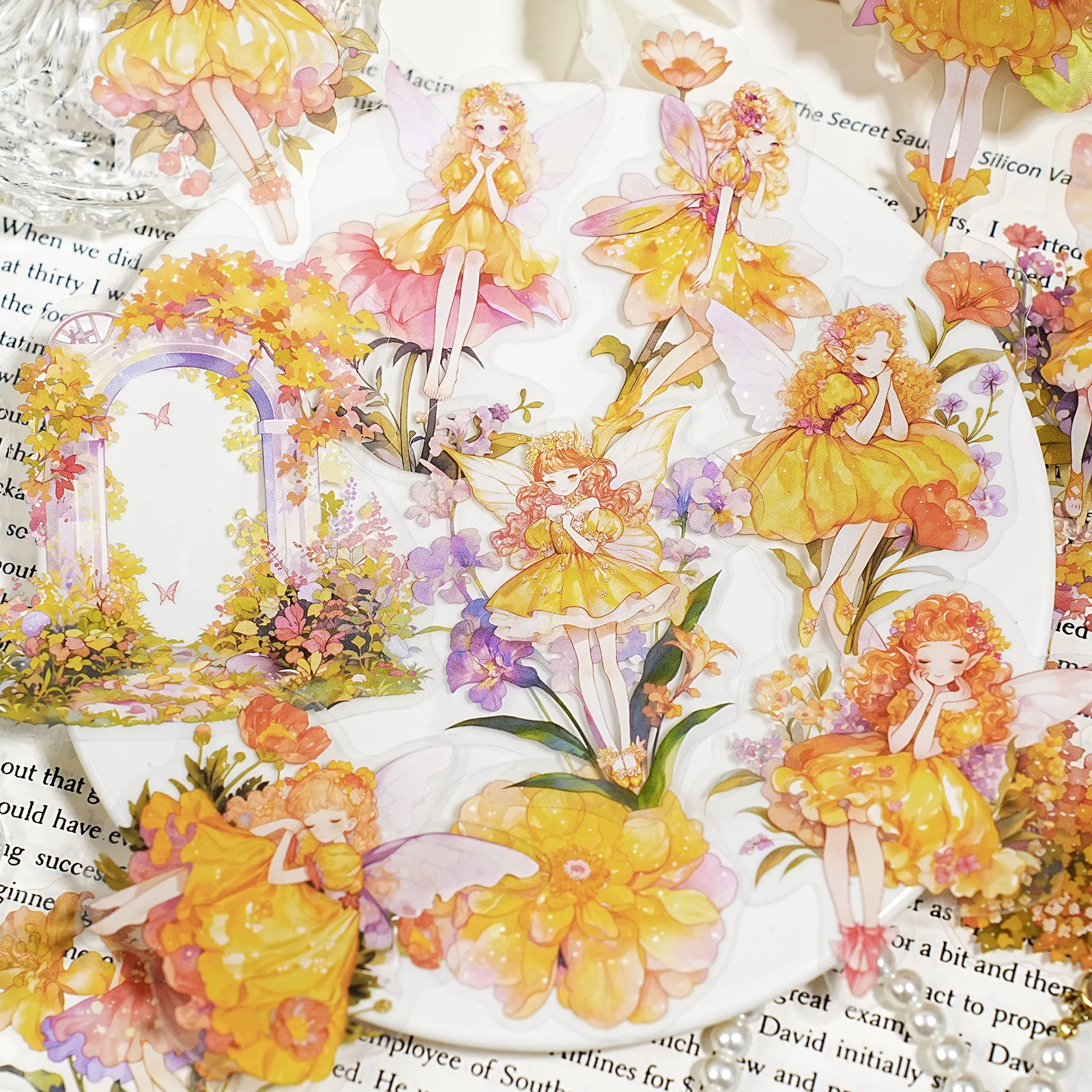 Etori Life Flower Fairy Song Series Cartoon Cute Girl Character Pet Stickers for Decorating Laptops, Phone Cases, Suitcases, Photo Albums, Scrapbooks, Gift Boxes, Student Stationery, Children's Stickers, Waterproof Stickers, Small Gifts