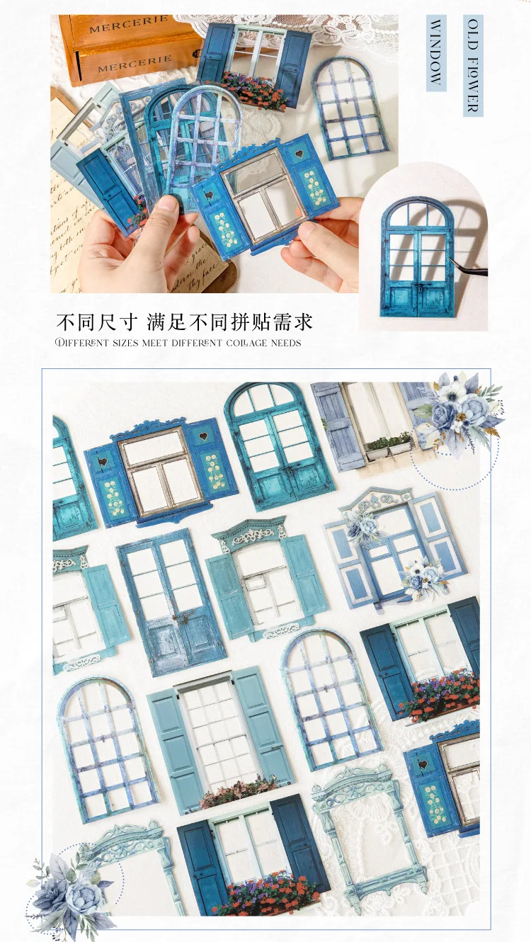 20pcs/1lot Kawaii Scrapbook Stickers Window Museum Junk Journal Gold Planner Stationery Sticker Planner Decorative