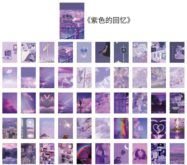 50 pcs Scrapbooking Stationery Stickers aesthetic INS Natural landscape Planner Diary Album collage material Sticker book