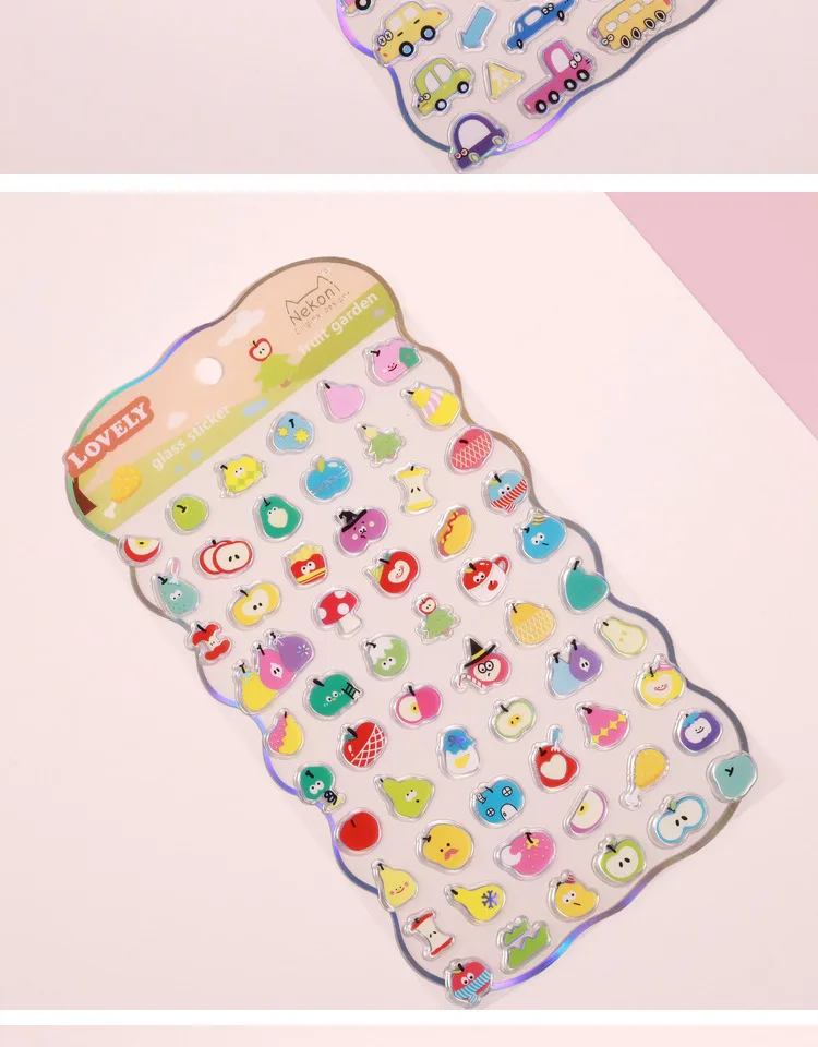Korean Import NEKONI Lovely Rice Ball Pets Laser Glass Stickers Scrapbooking Diy Journal Sticker Stationery Decor School Gift