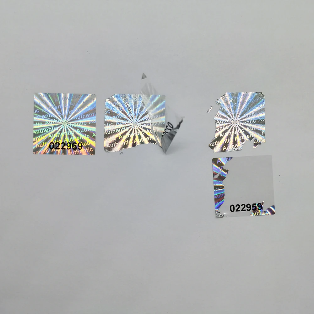 Hologram Warranty Sticker, Sealed Tamper-Proof Holographic Label, Black Serial Number, Customized Logo, 500pcs 30mmx30mm