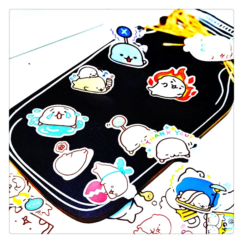 40pcs Cute Cartoon Dolphin Stickers Album Scrapbook Waterproof Decoration DIY Handmade Gift Scrapbooking