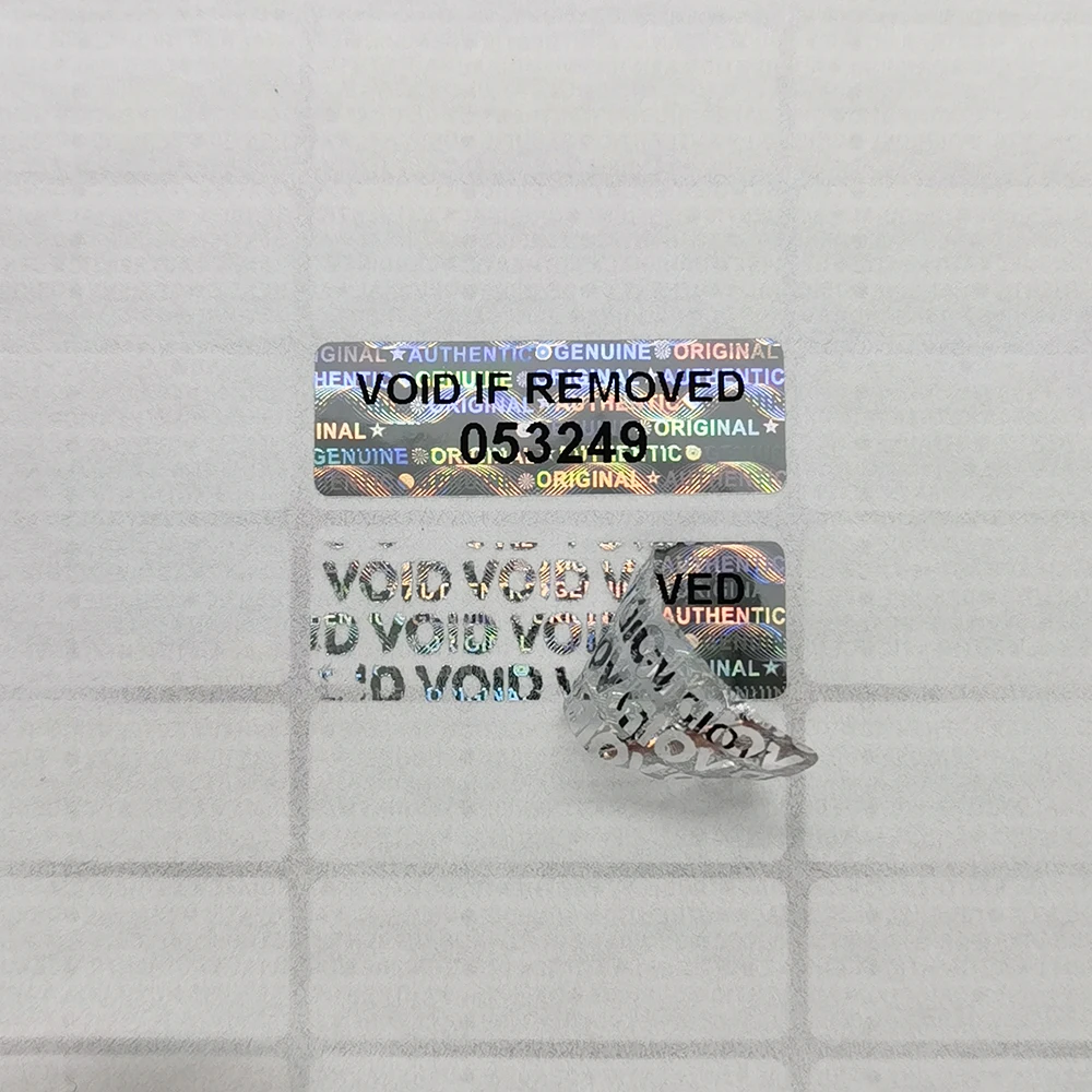 Hologram Warranty Void Sticker, Tamper Proof Sealing Label, Serial Number Logo Can Be Customized, 1000pcs 30mmx10mm