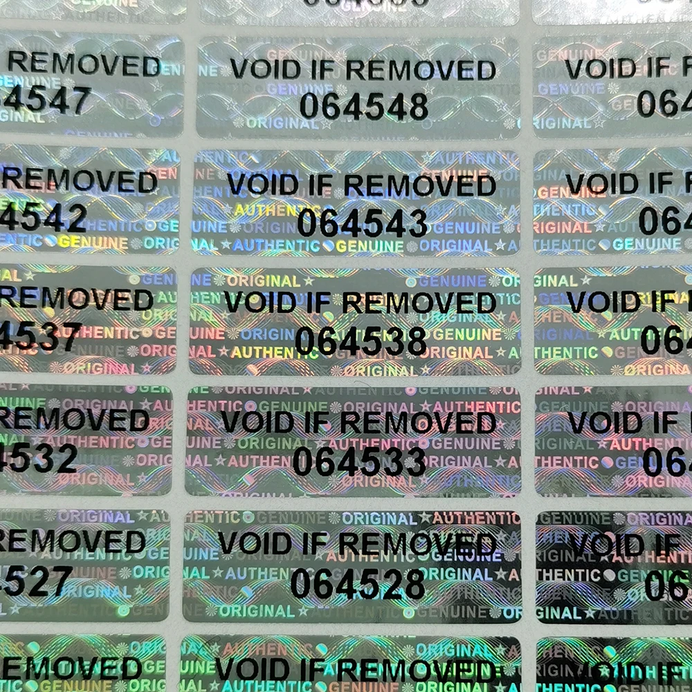 Hologram Warranty Void Sticker, Tamper Proof Sealing Label, Serial Number Logo Can Be Customized, 1000pcs 30mmx10mm