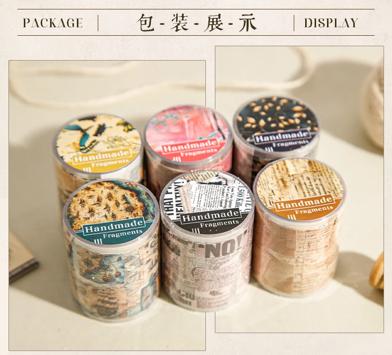 Journal GO 5x200cm Vintage Butterflies Flower Tape Stickers Handmade Fragment Scrapbooking Collage Junk Journal DIY Masking Tape