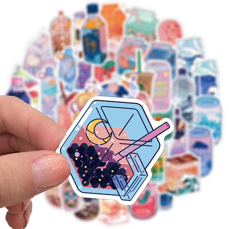 10/30/50PCS Japan Dink Sticker Aesthetic Sketchbook for Kids PVC Decoration Scrapbooking School Stationery Supplies