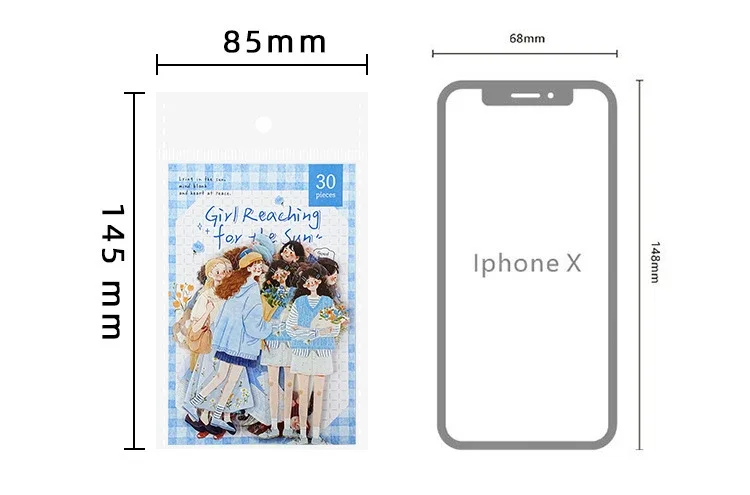 JIANWU Sunward Growth Series Vintage Girl Character Landscape Material Collage PET Sticker Creative DIY Journal Stationery
