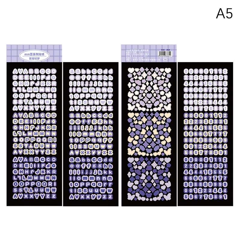 4Sheets/Pack Alphabet Sticker Bling Letter Gift Decorate Photocard Scrapbooking DIY Photo Album Stationery Supplies