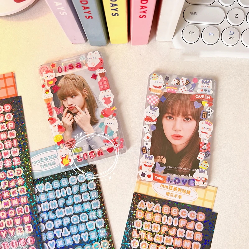 4Sheets/Pack Alphabet Sticker Bling Letter Gift Decorate Photocard Scrapbooking DIY Photo Album Stationery Supplies
