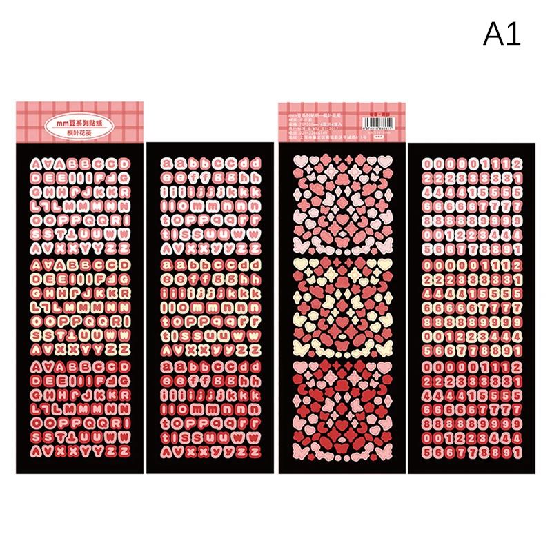 4Sheets/Pack Alphabet Sticker Bling Letter Gift Decorate Photocard Scrapbooking DIY Photo Album Stationery Supplies