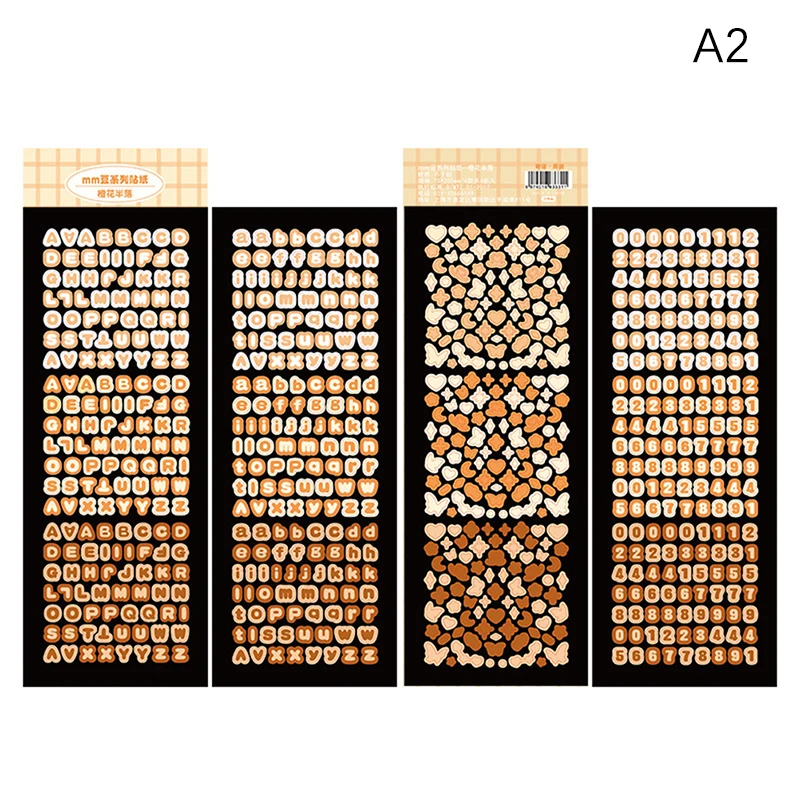 4Sheets/Pack Alphabet Sticker Bling Letter Gift Decorate Photocard Scrapbooking DIY Photo Album Stationery Supplies