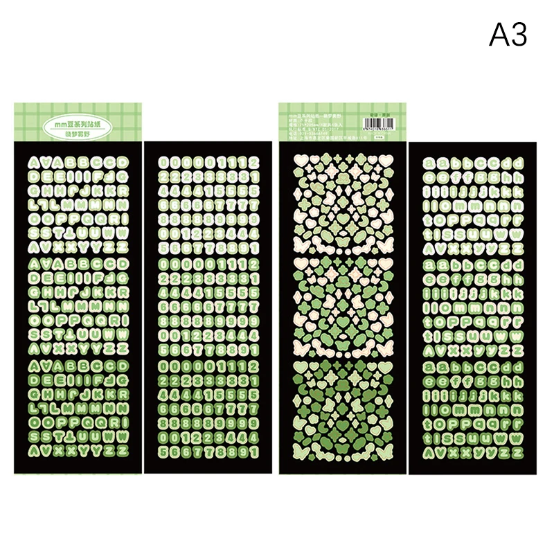 4Sheets/Pack Alphabet Sticker Bling Letter Gift Decorate Photocard Scrapbooking DIY Photo Album Stationery Supplies
