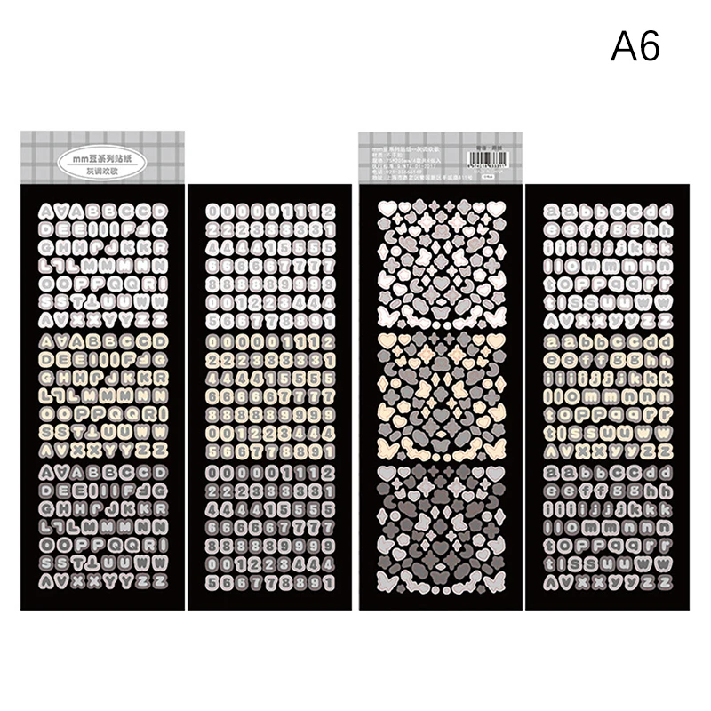 4Sheets/Pack Alphabet Sticker Bling Letter Gift Decorate Photocard Scrapbooking DIY Photo Album Stationery Supplies