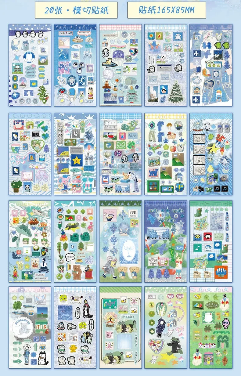 Ins Hand Account Scrapbook Stickers Cartoon PET Sticker Book Diy Diary Decoration School Supply Creative Stationery Stickers