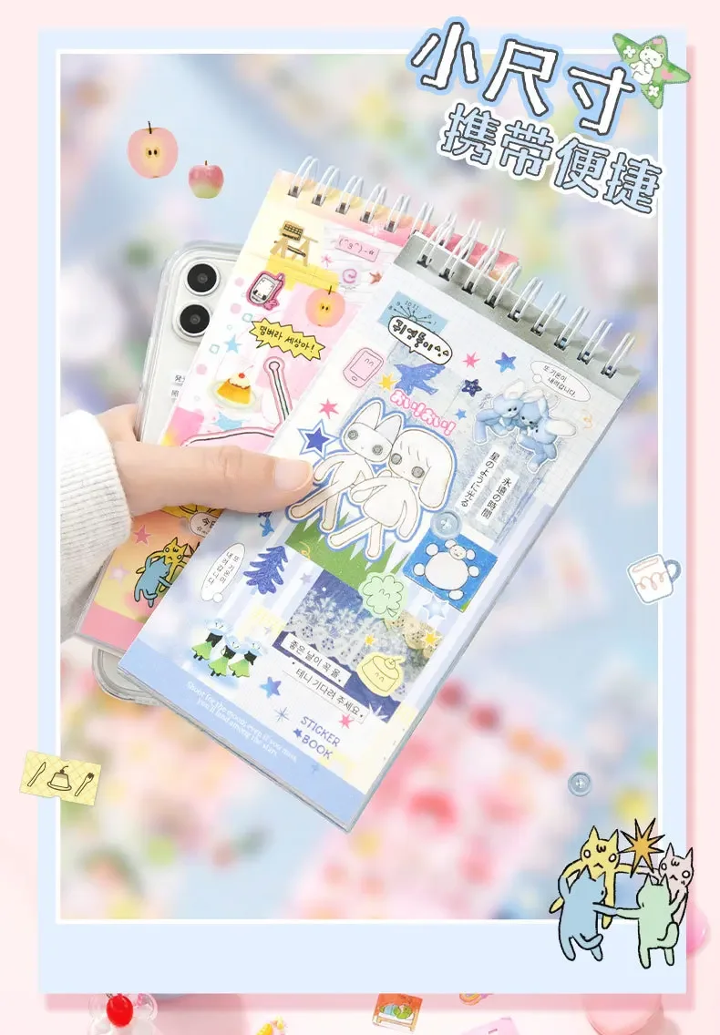 Ins Hand Account Scrapbook Stickers Cartoon PET Sticker Book Diy Diary Decoration School Supply Creative Stationery Stickers