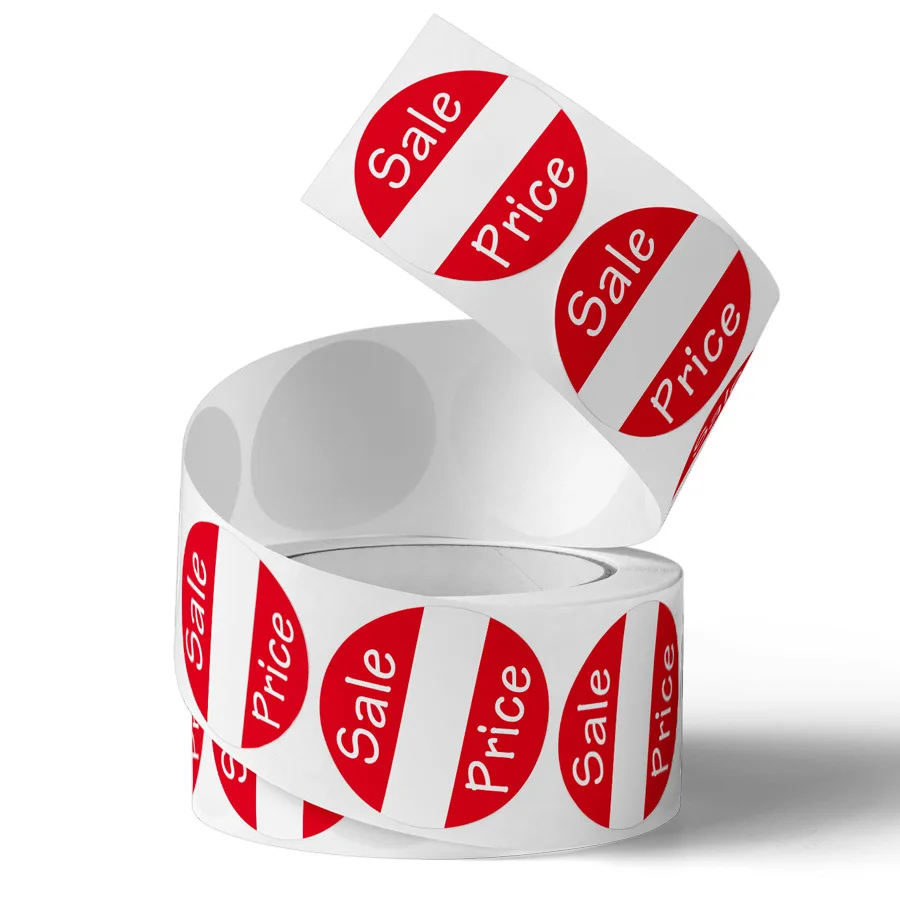 500pcs Red Sale Price Marker Stickers for Small Business Tag Paper Round Pricing Labels Retail Store Supplies Sale
