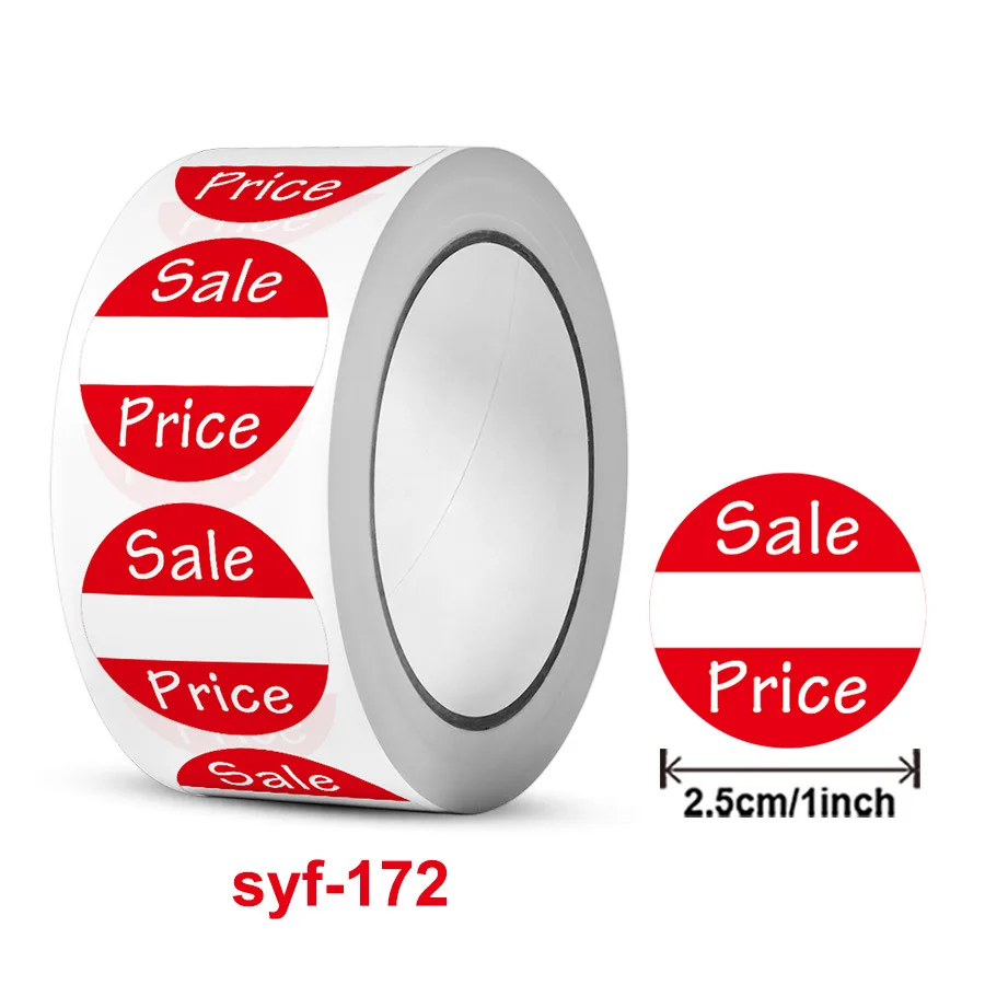 500pcs Red Sale Price Marker Stickers for Small Business Tag Paper Round Pricing Labels Retail Store Supplies Sale