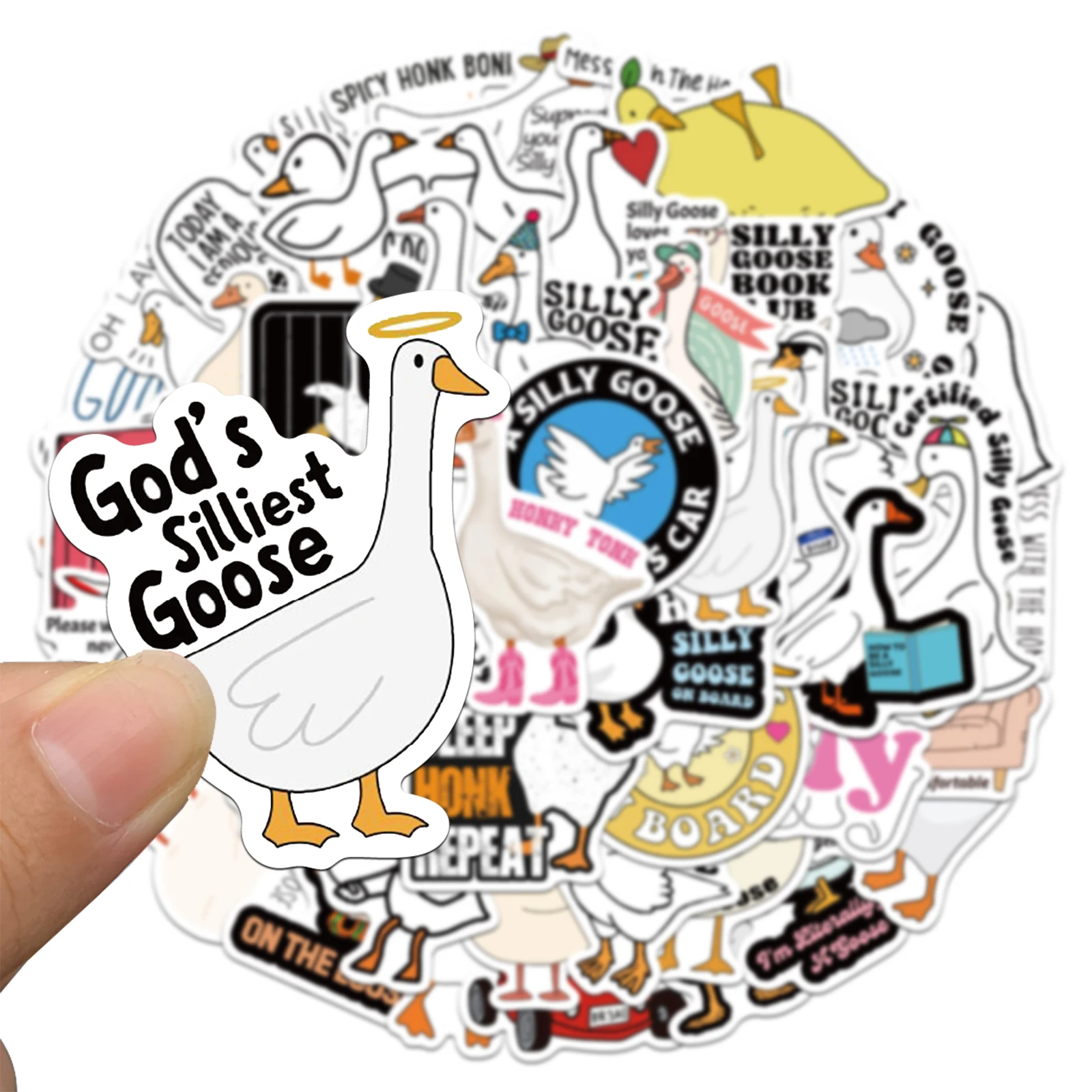 50PCS Funny Silly Goose Stickers Exquisite Handbooks Material Phone Cases Laptop Suitcases Water Cups Waterproof Stickers