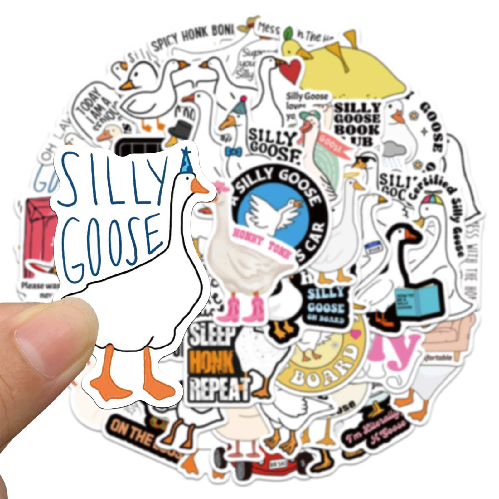 50PCS Funny Silly Goose Stickers Exquisite Handbooks Material Phone Cases Laptop Suitcases Water Cups Waterproof Stickers