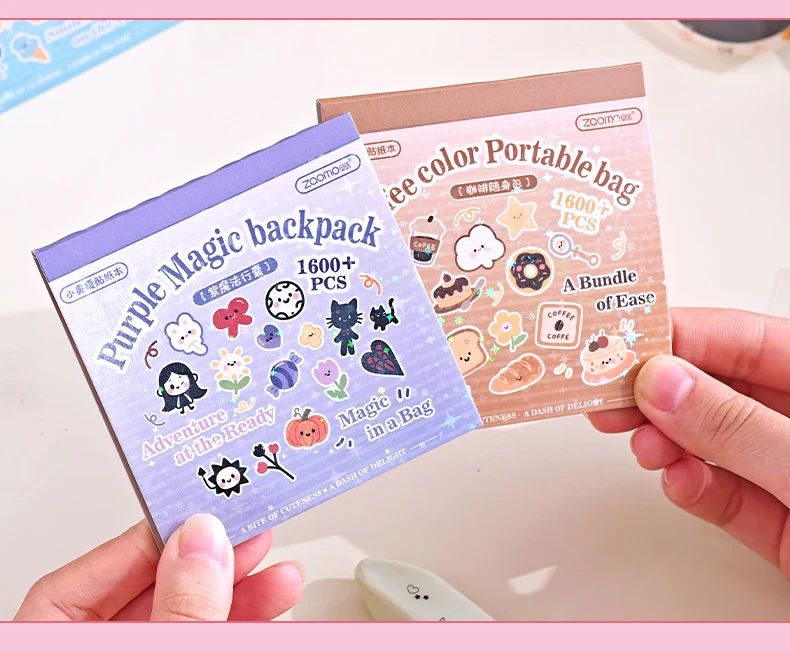 24sheets Kawaii Korean Aesthetic Stationery Stickers Mini Cartoon Stickers Books Cute Nail Stickers DIY Diary Scrapbook Material