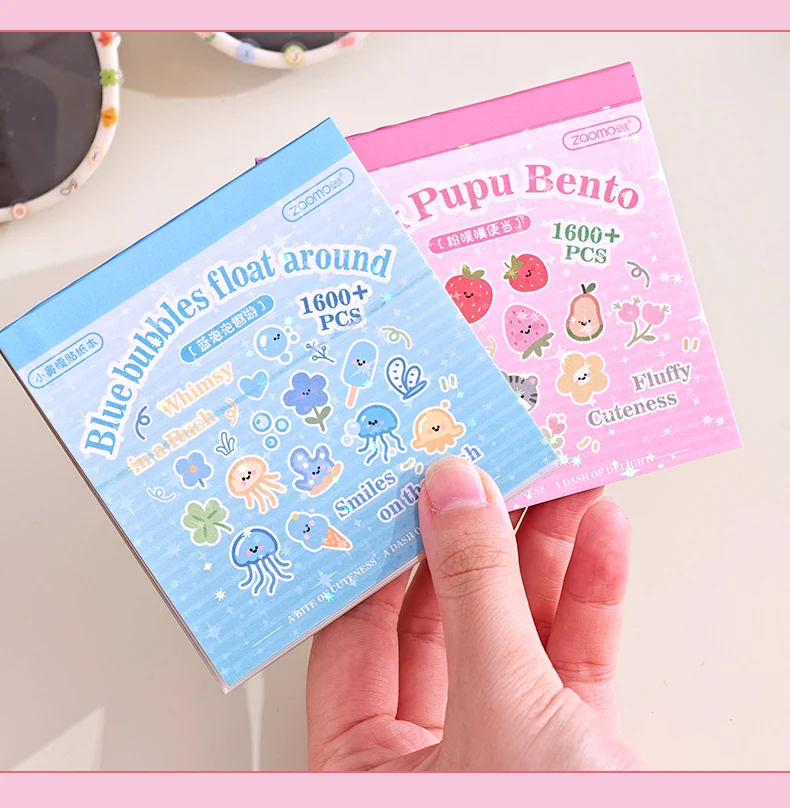 24sheets Kawaii Korean Aesthetic Stationery Stickers Mini Cartoon Stickers Books Cute Nail Stickers DIY Diary Scrapbook Material