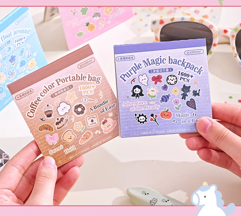 24sheets Kawaii Korean Aesthetic Stationery Stickers Mini Cartoon Stickers Books Cute Nail Stickers DIY Diary Scrapbook Material