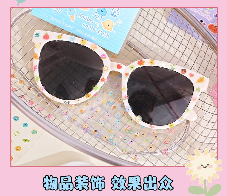 24sheets Kawaii Korean Aesthetic Stationery Stickers Mini Cartoon Stickers Books Cute Nail Stickers DIY Diary Scrapbook Material