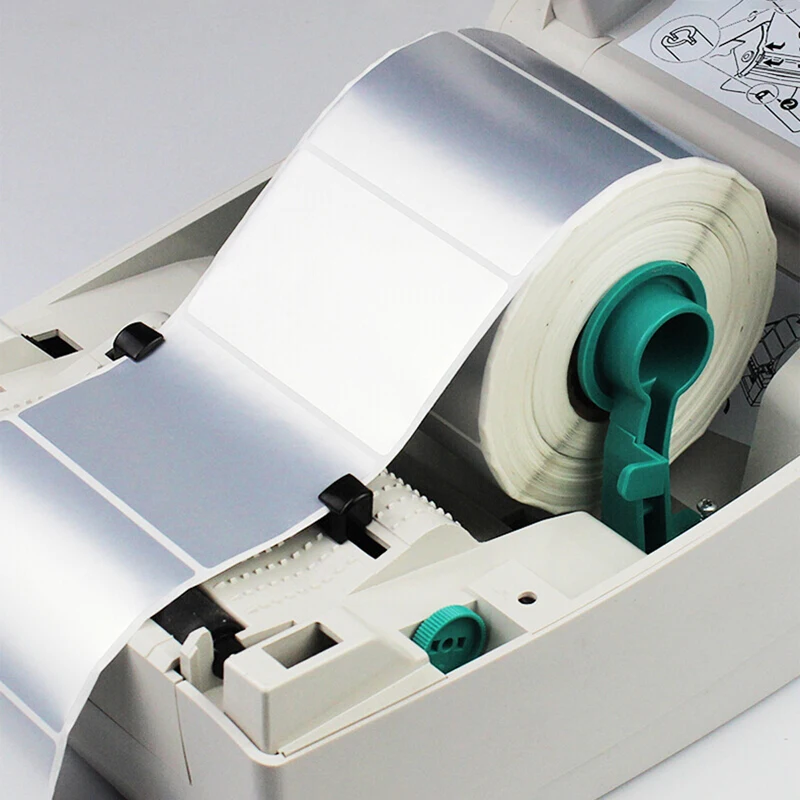 1Roll Thermal Transfer Matte Silver PET Label Waterproof Oilproof Office Supplies(Not thermal paper)