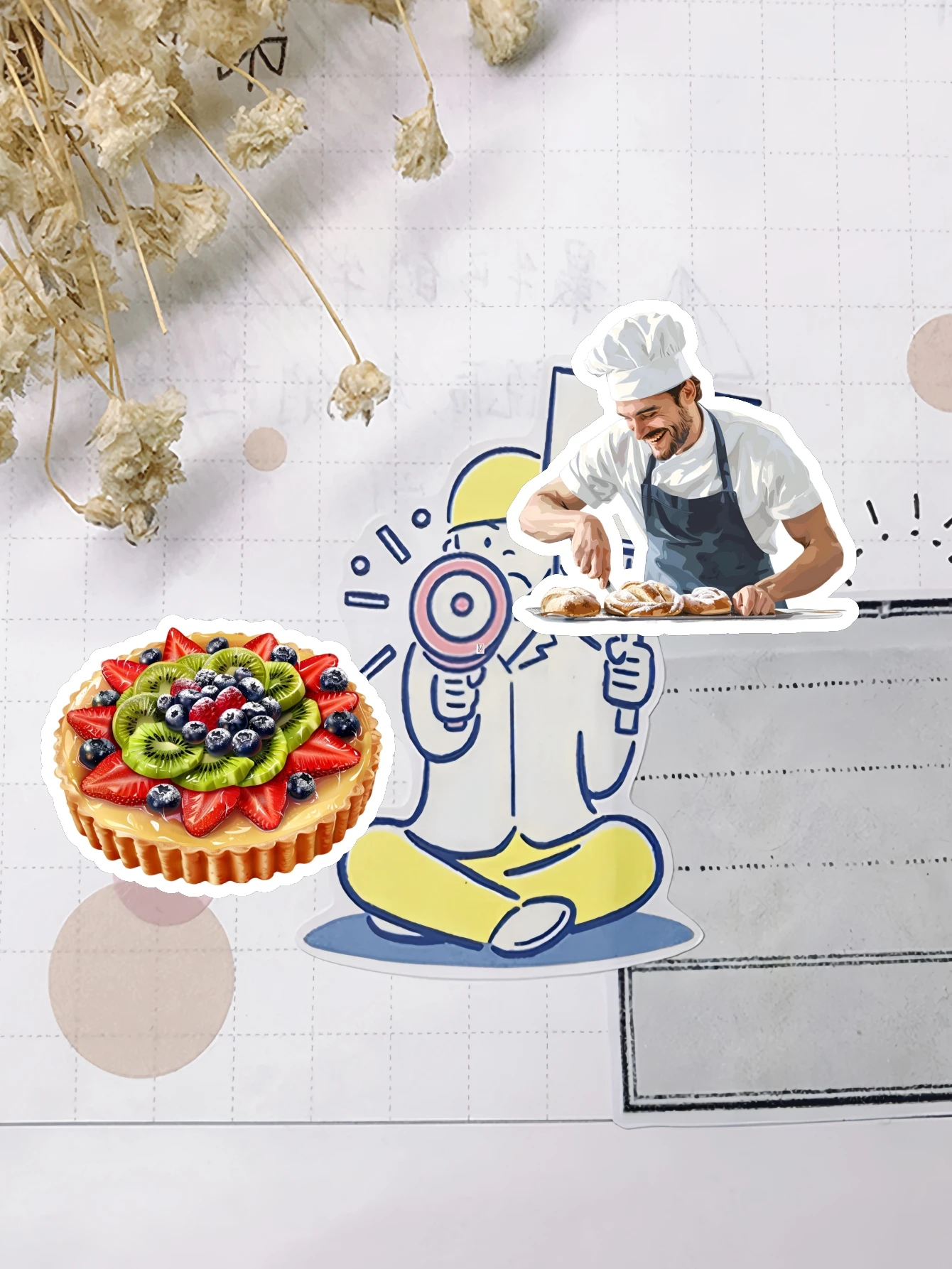 17pcs Cute Self-made Watercolor food sushi Southeast Asian cuisine Scrapbooking Stickers /Decorative /DIY Craft Photo Albums