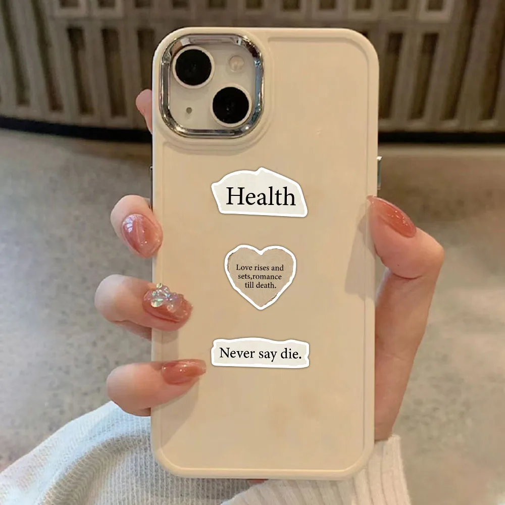 50PCS Tear Up English Stickers Art Exquisite Handbooks Material Phone Cases Laptop Suitcases Water Cups Waterproof Stickers