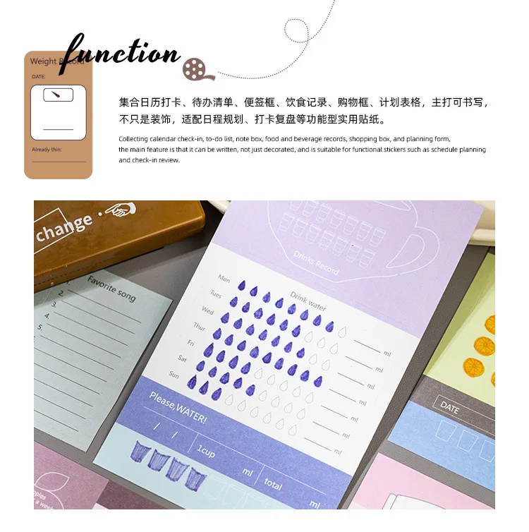 20pcs/1lot kawaii Stationery Sticker Colorful moods junk journal Decorative Scrapbooking DIY Craft Sticker