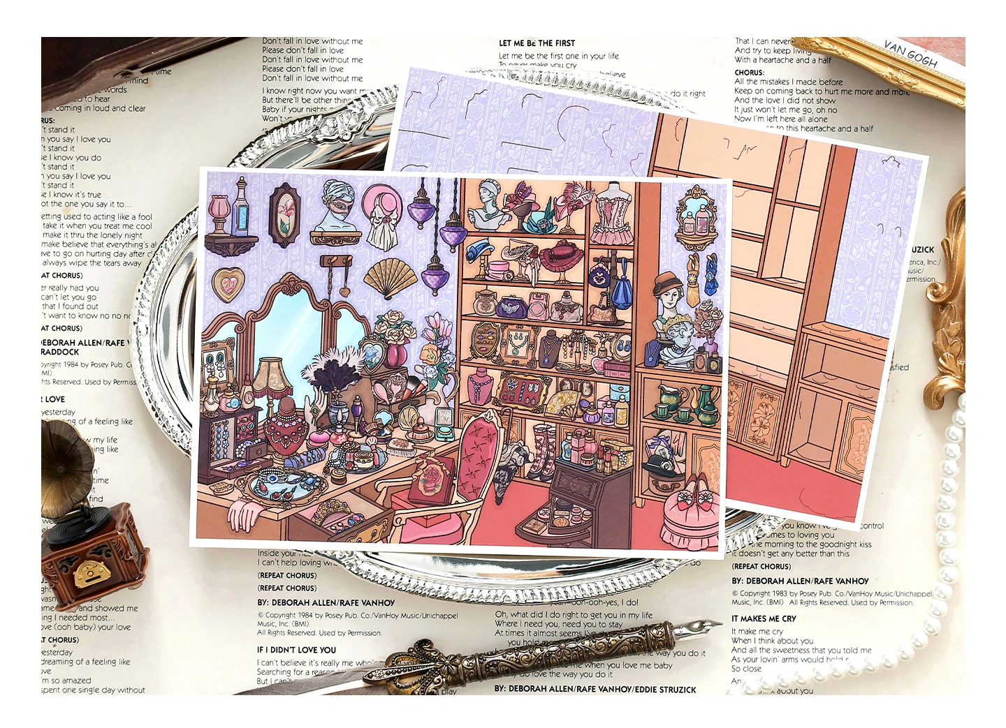 TIANZI Cartoon 3D Miniature Scene Stickers Set DIY Handcraft Cabin Landscape Pasting Stationery Cute Miniature Scene 3/12 Pcs