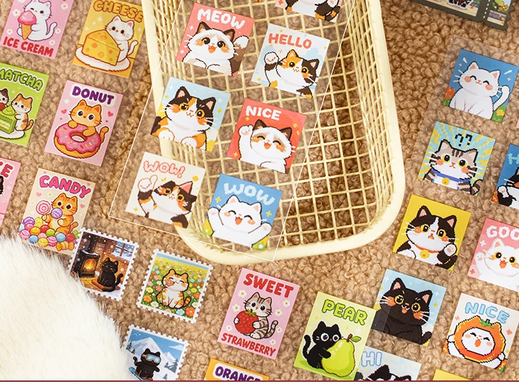 TIANZI 24/48Pcs Cute Die-Cut Stickers Book for DIY Scrapbook Phone Case Collage Decoration Journal Sticker Aesthetic Stationery