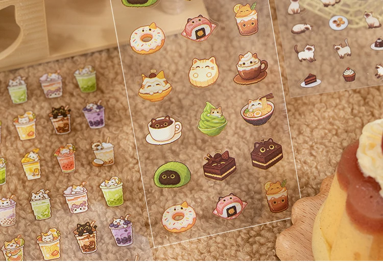 TIANZI 24/48Pcs Cute Die-Cut Stickers Book for DIY Scrapbook Phone Case Collage Decoration Journal Sticker Aesthetic Stationery