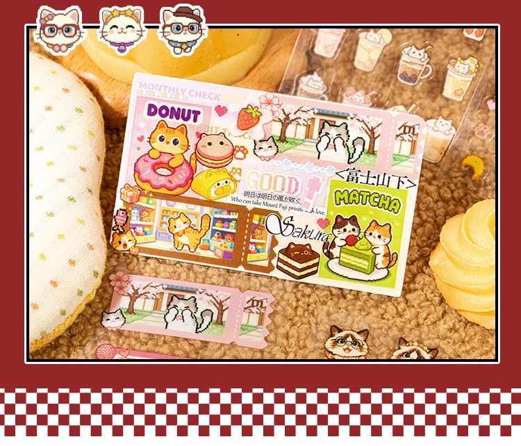 TIANZI 24/48Pcs Cute Die-Cut Stickers Book for DIY Scrapbook Phone Case Collage Decoration Journal Sticker Aesthetic Stationery