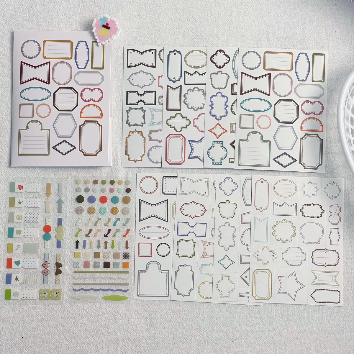 WAKAWAKA Minimalist Memo Pad Sticker Label Set Dialogue Bubble Writable Index Tabs Journal Scrapbook DIY Decoration Kit